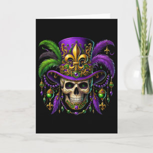 Mardi Gras-kostuum Suiker Skull Carnaval Halloween Kaart