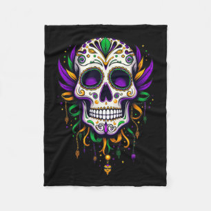 Mardi Gras Kostuum Suikerschedel Carnaval New Orle Fleece Deken