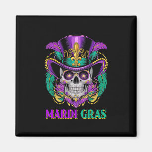 Mardi Gras Kostuum Suikerschedel Carnaval New Orle Magneet
