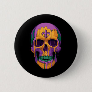 Mardi Gras Kostuum Suikerschedel Carnaval New Orle Ronde Button 5,7 Cm