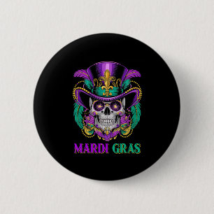 Mardi Gras Kostuum Suikerschedel Carnaval New Orle Ronde Button 5,7 Cm