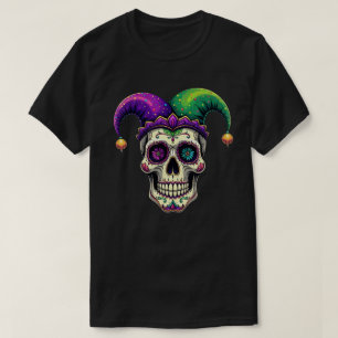 Mardi Gras Kostuum Suikerschedel Carnaval New Orle T-shirt