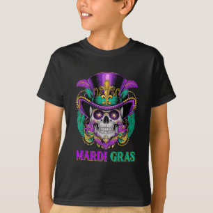 Mardi Gras Kostuum Suikerschedel Carnaval New Orle T-shirt