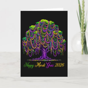 Mardi Gras Kralen Boom 2026 Carnaval Festival Nieu Kaart