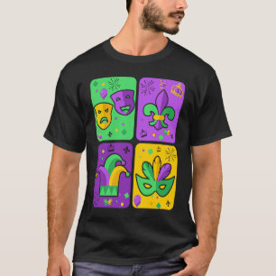 mardi gras kralen cajun masker mardi gras kostuum t-shirt