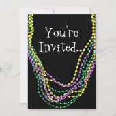 Mardi Gras Kralen Kettingen Invitation Kaart (Voorkant)