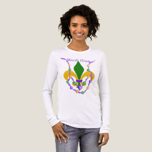 Mardi Gras Kralenketting en Fleur de Lis Tri-Blend Shirt