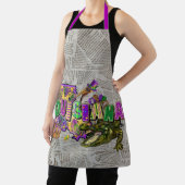 Mardi Gras  krant King Cake Alligator Schort (Insitu)