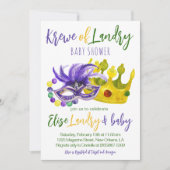 Mardi Gras Krewe Baby shower Invitation (Devant)