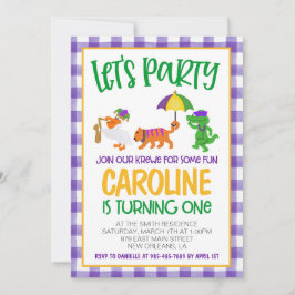 Mardi Gras Krewe Eerste Uitnodiging Verjaardag