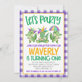 Mardi Gras Krewe Eerste Uitnodiging Verjaardag