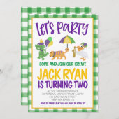 Mardi Gras Krewe Invitation d'anniversaire (Devant / Derrière)