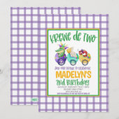 Mardi Gras Krewe Invitation du deuxième anniversai (Devant / Derrière)