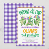 Mardi Gras Krewe Invitation du deuxième anniversai (Devant / Derrière)