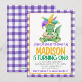 Mardi Gras Krewe Invitation pour le premier annive (Devant / Derrière)