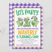 Mardi Gras Krewe Invitation pour le premier annive (Devant / Derrière)