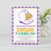 Mardi Gras Krewe Marching Boots eerste verjaardag Kaart (Staand voorkant)