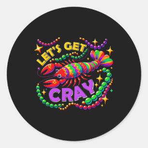 Mardi Gras laat Cray Crawfish Carnaval Parade krij Ronde Sticker