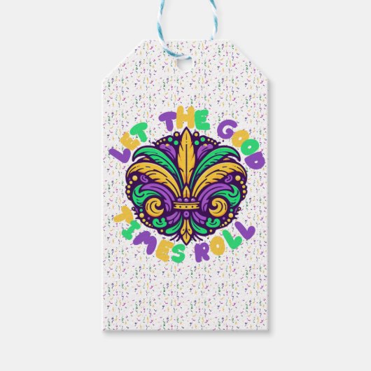 Mardi Gras Laat de goede tijden rollen Cadeaulabel (Voorkant)