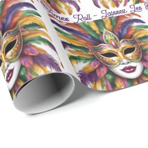 Mardi Gras Laat de goede tijden rollen Custom Roll Cadeaupapier