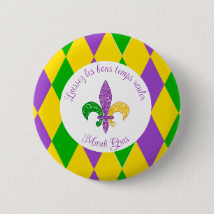 Mardi Gras. Laat de Goede Tijden rollen Ronde Button 5,7 Cm