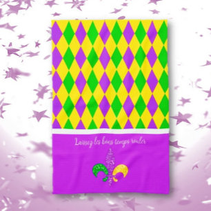 Mardi Gras. Laat de Good Times Roll Kitchen Towel Theedoek