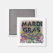 Mardi Gras Lady Magnet - (Recto/Verso)