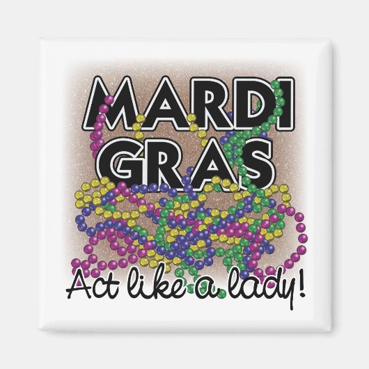 Mardi Gras Lady Magnet - (Devant)