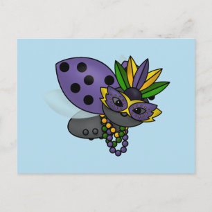 Mardi Gras Ladybug Briefkaart