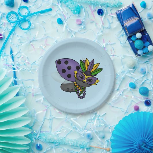 Mardi Gras Ladybug Papieren Bordje (Feest)