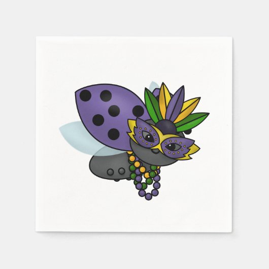 Mardi Gras Ladybug Servet (Voorkant)