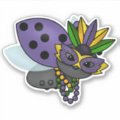 Mardi Gras Ladybug Sticker (Voorkant)