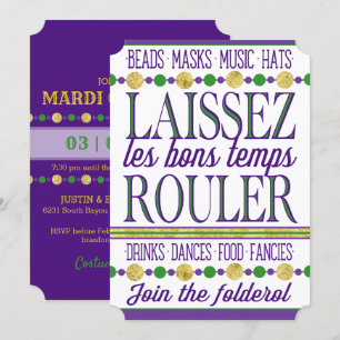 Mardi Gras   Laissez Les Bons Temps Rouler Kaart