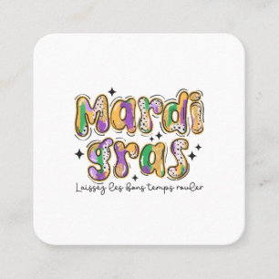 Mardi Gras Laissez Les Bons Temps Rouler Vierkante Visitekaartje