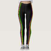 Mardi Gras Leggings Black Purple Green Gold STARS (Devant)