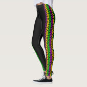 Mardi Gras Leggings Black Purple Green Gold STARS (Gauche)