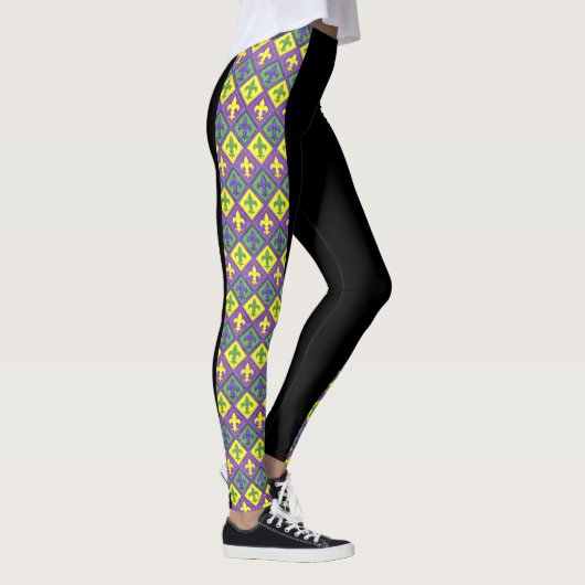 Mardi Gras Leggings Black violet vert or (Droite)