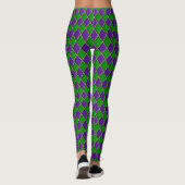 Mardi Gras Leggings, Diamond Harlequin Jester Leggings (Achterkant)
