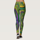 Mardi Gras Leggings Gold Black Purple Green Nom (Dos)