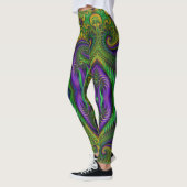 Mardi Gras Leggings Gold Black Purple Green Nom (Gauche)