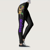 Mardi Gras Leggings Nom des masques noirs (Droite)