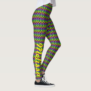 Mardi Gras Leggings Yoga Nom personnalisé