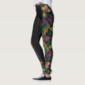 Mardi Gras Leggings Zwart Maskers Kralen (Links)