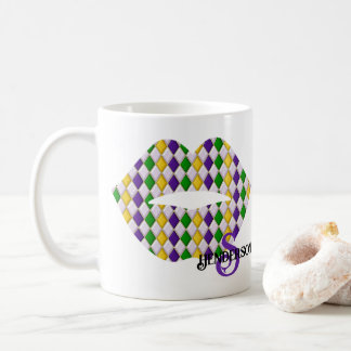 Mardi Gras Lèvres Café Mug Personnalisé