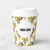 Mardi Gras Lily Festival Aangepaste bekertjes Whit Papieren Bekers (Voorkant)