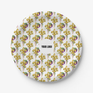 Mardi Gras Lily Festival Custom Bord White Gold