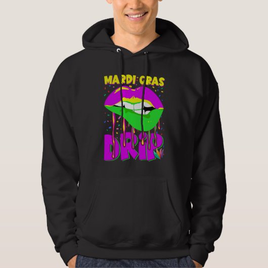 Mardi Gras lips Hoodie (Voorkant)