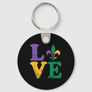 Mardi Gras Love Fleur De Lis Sleutelhanger
