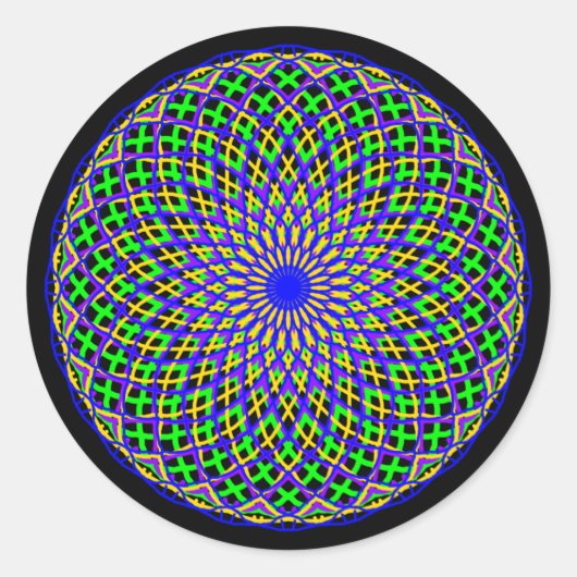 Mardi Gras Madness Ronde Sticker (Voorkant)