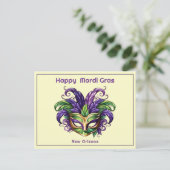 💜 Mardi Gras Magic Briefkaart (Staand voorkant)